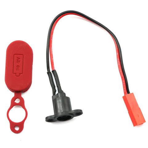 Charging Port Wire With Silicone Waterproof Cover For M365 Electric Bike, 17cm Long, 6.7 Inch Lead, rugged flexible cable.