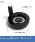 Heavy Duty Handwheel For Lathe And Milling Machines With Revolving Handle, Rear Ripple Style, Keyway Type, shown with dimensions