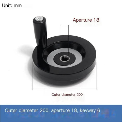 Heavy Duty Handwheel For Lathe And Milling Machines With Revolving Handle, Rear Ripple Style, Keyway Type, shown with dimensions