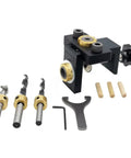 Dead Center Woodwork Punching Locator Tool For Carpentry Marking And Drawing Solid Aluminum Alloy Manual Drilling Positioner with drill bits.