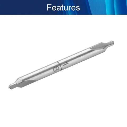Rock Solid 5 Piece Combined Center Drill Set With Countersink Bits For Lathe Metalworking 1/8 Inch Shank showing a close-up of a countersink bit.