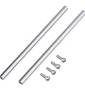 Duo Pack 6mm By 400mm Linear Motion Rods With End Hollow Shafts And M3 Screws For 3D Printers And CNC Machines, 3mm Inner Hole, Ideal For Smooth, Precise Guided Movement, shown with two rods and four screws