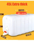 Portable Water Storage Tank 45L Built Tough Heavy Duty Food Grade PE Plastic Heat And Impact Resistant Easy To Clean