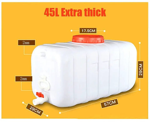 Portable Water Storage Tank 45L Built Tough Heavy Duty Food Grade PE Plastic Heat And Impact Resistant Easy To Clean