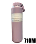 Insulated Leakproof Stainless Steel Water Bottle 24 Oz Vacuum Hydration Flask in pink with 710ml capacity and quick seal cap