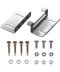 Curved Z Mounting Brackets Set Of 4 For Solar Panels, Built For RVs, Boats, Roofs And Off Grid Installations, Handles Irregular Surfaces Up To 30 Degrees, Aluminum Body With Stainless Steel Hardware, Easy Install And Durable with bolts and nuts displayed.