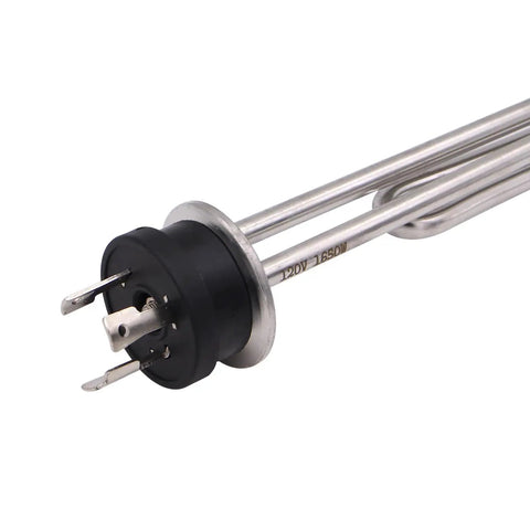 120V 1650W Foldback Tri Clamp Stainless Steel Immersion Water Heater with 3 Wire Locking Plug L5-30 for 1.5 inch fittings