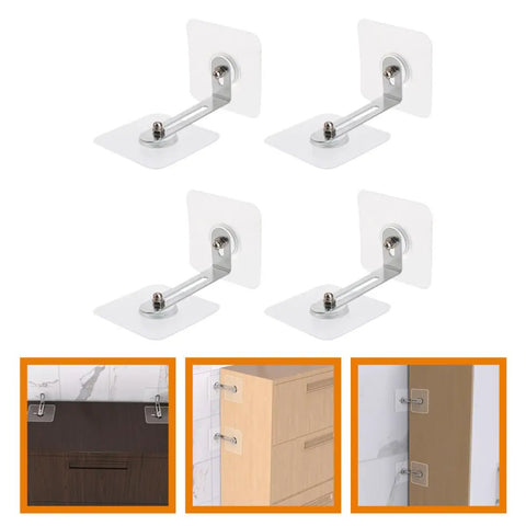 Anti Tip Furniture Wall Anchors 4 Pack Heavy Duty Stainless Steel And Acrylic Easy Install Keeps Bookcases Shelves Dressers Stay Put And Upright Prevent Tipping For Home Use, 4-pack wall mount