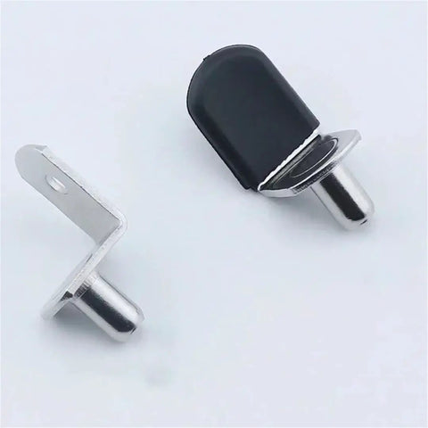 Beefy Heavy Duty Cabinet Shelf Brackets With Steel Wall Mount Supports shown with angled board pin fixation