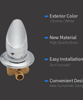 Slick Brass Shower Valve One Way Diverter Tap With G1/2 Cold Hot Water Mixer For Bathroom featuring chrome finish and G1/2 threads.