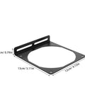 Two Pack Rock Solid Iron Computer Fan Bracket Set For 12cm PC Fans No Fuss Easy Install CPU Cooler Mount For PC Chassis Replaces Damaged Frames Boosts Airflow And Ensures Secure Mounting For Electronics Cooling, black iron bracket with 12cm fan cutout