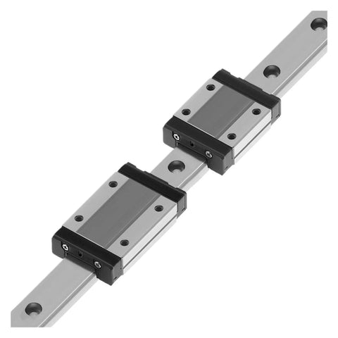 MGN12H Miniature Linear Guide Rail Slide For CNC Machines And 3D Printer Upgrades showing precision blocks and rail system.