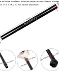 Diagram showing Three Piece Vacuum Extension Wand Set 1.25 Inch Inner Diameter 32mm Plastic Tubes and measurements
