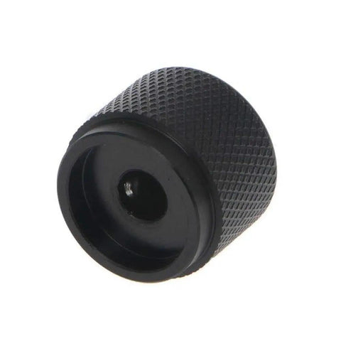 Black Aluminum Rotary Potentiometer Knob With 0.24 Inch Hole 20mm By 16mm Size PU Interior For Durable Protection Easy Gripping Dial