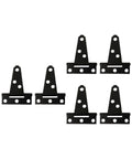 Rotating Concealed Cabinet Hinges Set Of Six Heavy Duty Door Fittings displayed in black metal on white background
