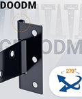 Close-up of 12 Pack 4 Inch T Strap Hinges Black For Shed Barn Gates and Fences, showing rustproof tee hinge design.