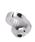Anodized Aluminum Shaft Collar With Split Clamp Gives Heavy Grip For Softer Shafts And Low Axial Loads Great For Versatile Industrial Needs Where You Want High Performance Without Getting Screwed By Flimsy Cheap Stuff Sold On The Web Today. silver split-clamp shaft collar with set screw, metal finish