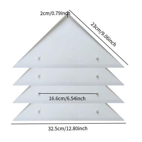 4 Pack Foosball Table Corner Protectors, Sturdy White Triangle Edge Guards, Universal Fit, measurement details shown