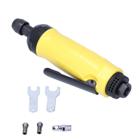 Heavy Duty Mini Air Angle Die Grinder 22000 RPM Pneumatic Rotary Tool with sealed ball bearings and accessories.