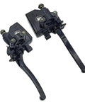 Left And Right 1 Inch 25mm Hydraulic Brake And Clutch Master Cylinder Handlebar Set For Motorcycles Ride Ready Fits Shadow Goldwing Magna VTX Suzuki Yamaha Road Star V Star Kawasaki, black finish view