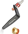 Steel Pneumatic Rafter Hook Hanger with One Quarter Inch Air Tool Swivel Fitting in black with brass adapter
