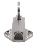 Spring Loaded Bolt Latch for Security Door Gate Zinc Alloy Pull Ring Lock, front view showcasing shiny finish and attached pull ring.