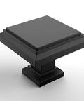 10-Pack Matte Black Cabinet Knobs And Drawer Pulls - Zinc Hardware, square design, modern style for kitchen cabinets.