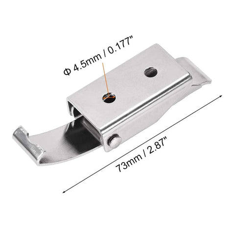 uxcell front view: 2.87-inch SUS304 stainless steel draw toggle latch with spring-steel hook, 2 pcs