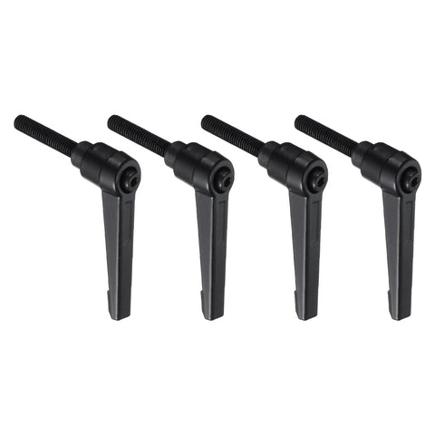 4 Pack Rock Solid M6 Lever Handles With 25mm Metric Threads Black Quick Grip Clamping Latches, compact design for secure locking.