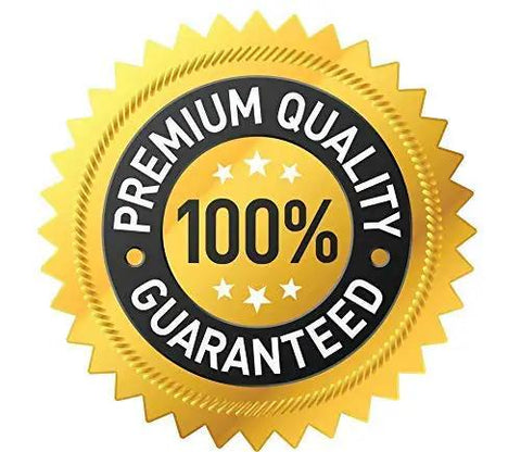 Gold badge with text 'Premium Quality Guaranteed 100%'. Certificate symbol for quality assurance and guarantee.