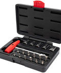 Foldable T Handle Tool Kit With 19 Pieces Driver Set For Powersport Includes Metric Sockets 8mm 10mm 12mm 14mm 13mm in case