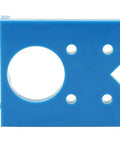 Baxnore Concealed Hinge Jig, blue metal hinge drilling guide for cabinet doors with large bore and mounting holes