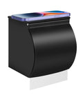 Self Adhesive Toilet Paper Holder Waterproof Stainless Steel Matte Black Bathroom Accessory with shelf.