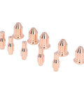 Durable Keenso Plasma Cutting Torch Consumables Set For Ipt45 With Brass Tips includes 5 nozzles made of copper.
