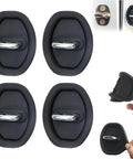 Rock Solid Silicone Car Door Lock Covers For Nissan Rogue 2008 To 2025, set of 4, weather resistant, black silicone material.