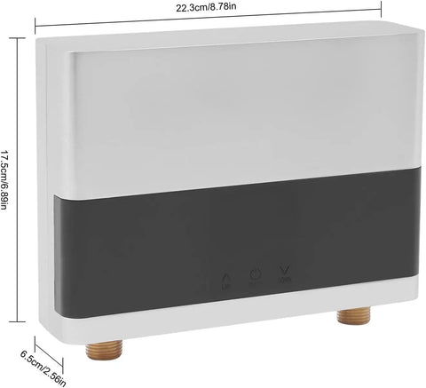 Dang Nice Under Sink Instant Hot Water Heater With Crisp Digital Display 110 Volt 4000 Watt Heavy Duty Electric Mini Tank showing dimensions and design.