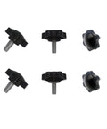 6 Pcs Griddle Replacement Knobs And Stand Screws Set With M6 X 16mm Thumbscrews shown, compatible with 17, 22, 28, 36 griddle stands.