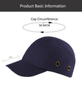 Lightweight Safety Bump Cap With Removable ABS Shell And Foam Padding Breathable Cotton Baseball Cap Style Hard Hat Navy M118