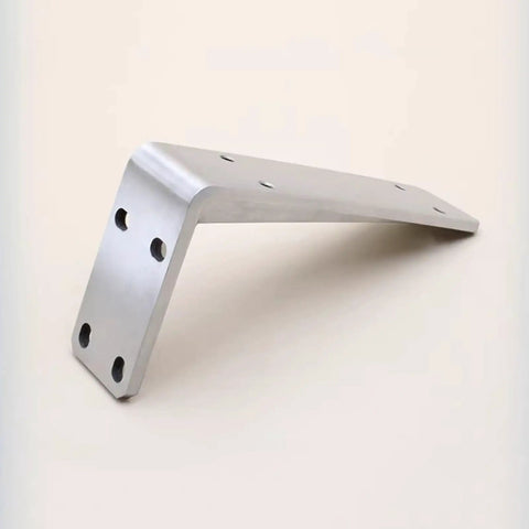 Heavy Duty Stainless Steel Countertop Brackets Built Tough As Nails For Wall Mount Floating L Shape Shelving With Brushed Silver Finish and Quick Install Hardware.