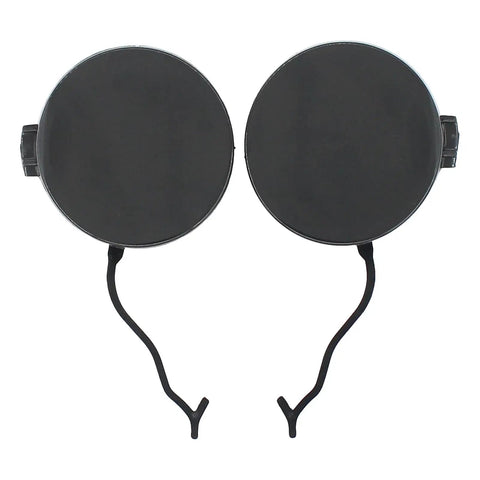 Black Front Bumper Tow Hook Eye Cap Covers Left And Right Pair For Porsche Cayenne 2011 2012 2013 2014 Premium ABS Plastic Matte