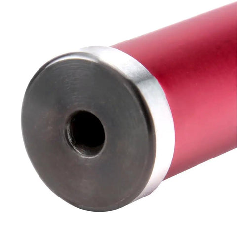 Close-up of Tailstock Alignment Bar for Lathes, 12 Inch Test Bar With Precision Ground Hardened Steel Ends, 1 Inch Diameter Aluminum Body