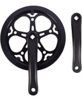 Single Ring Bike Crankset Kit For Single Speed Mountain And Fixed Gear Track Bikes With Beefy Metal Sprocket Tooth Plate black finish