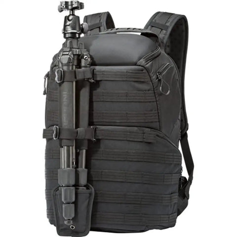 Black Shoulder Camera Bag And Laptop Backpack With All Weather Cover For 15.6 Inch Laptops, Ergonomic Padded Straps, Removable Belt
