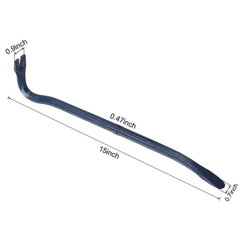 15 Inch Wrecking Bar Pry Bar With Hexagonal Steel Shaft Angled Chisel End Wide Claw For Demolition Nail Removal And Prying Boards