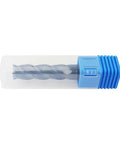 Zorqon 9/16-inch carbide long end mill in clear tube with blue cap; 4-flute, AlTiN-coated