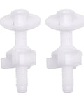 Tough As Nails Universal Plastic Toilet Seat Hinge Screw Bolt Kit set, durable white plastic bolts for standard toilets.