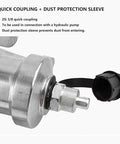 Close-up of ZG 3/8 quick coupling with dust protection sleeve for Heavy Duty Hydraulic Puller And Gear Separator With Hand Pump.