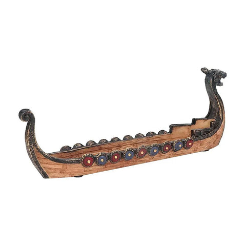 Resin dragon boat incense burner with dragon motifs elegant hand carved style traditional Chinese festival inspired gift