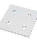 5 Pack Aluminum Joining Plates With Four Holes Vertical Flat Plate Connectors for Frame Building, close view of single plate