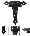 Heavy Duty Black Iron T Hinge For Barn Doors And Sliding Sheds Built Like A Tank, detailed view of sturdy iron hinge